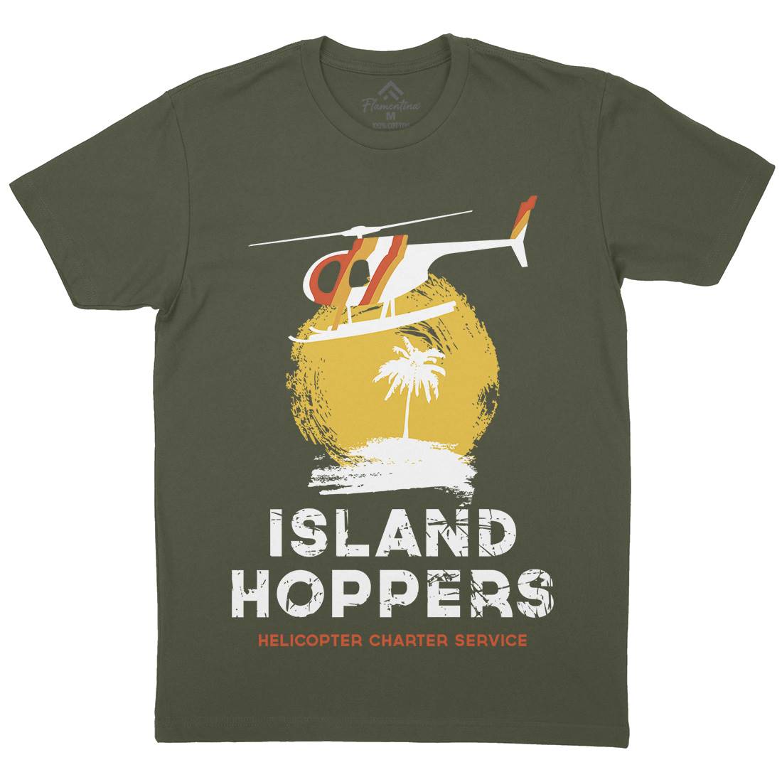 Island Hoppers Mens Organic Crew Neck T-Shirt Vehicles D117