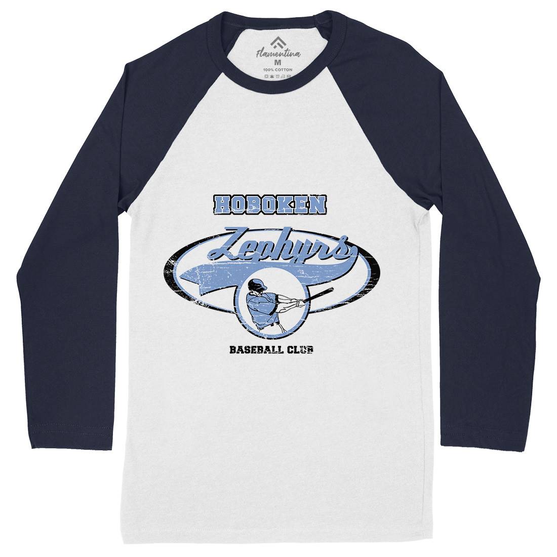 Hoboken Zephyrs Mens Long Sleeve Baseball T-Shirt Sport D119