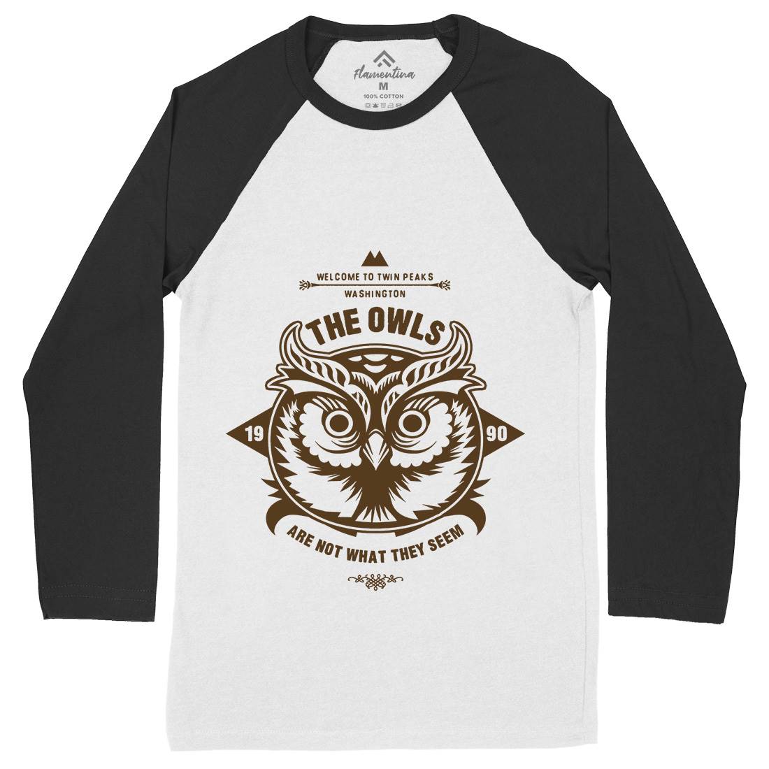 The Owls Mens Long Sleeve Baseball T-Shirt Animals D120