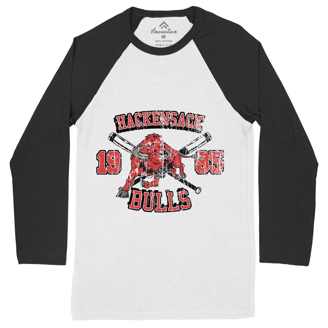 Hackensack Bulls Mens Long Sleeve Baseball T-Shirt Sport D121
