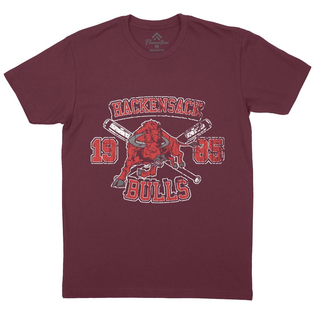 Hackensack Bulls Mens Organic Crew Neck T-Shirt Sport D121
