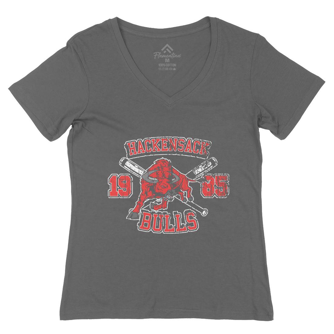 Hackensack Bulls Womens Organic V-Neck T-Shirt Sport D121
