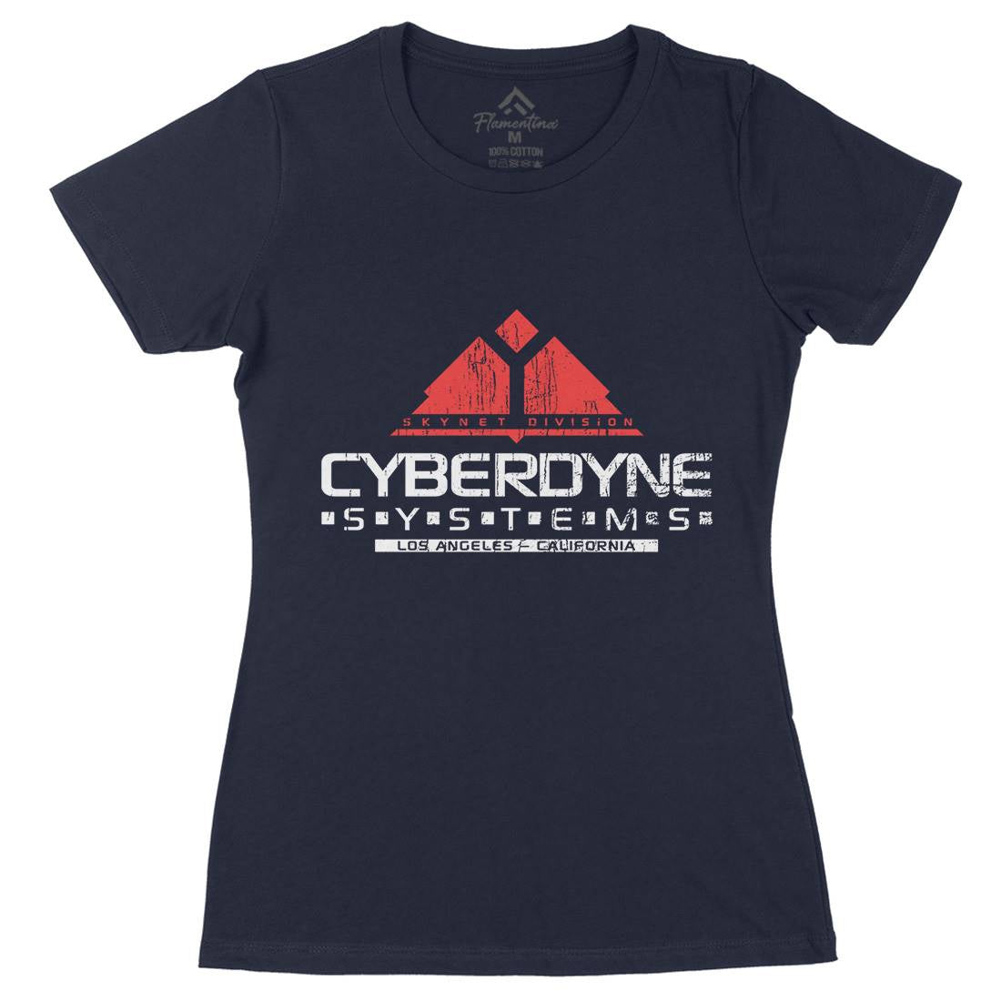 Cyberdyne Systems Womens Organic Crew Neck T-Shirt Space D122