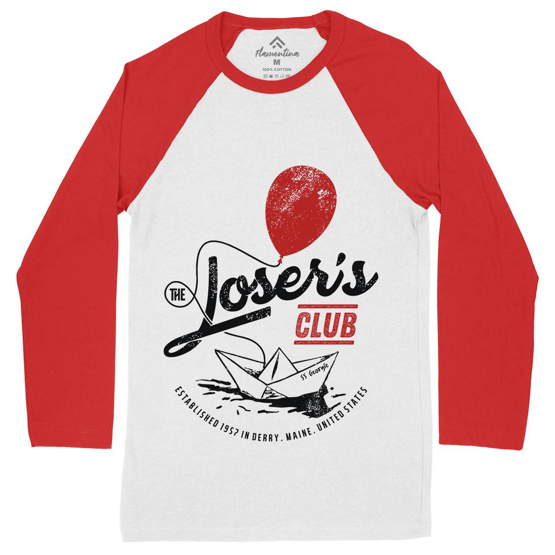 Losers Club Mens Long Sleeve Baseball T-Shirt Horror D125
