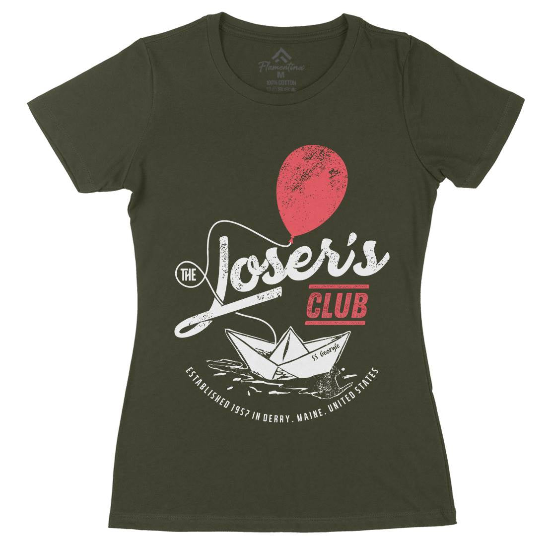 Losers Club Womens Organic Crew Neck T-Shirt Horror D125