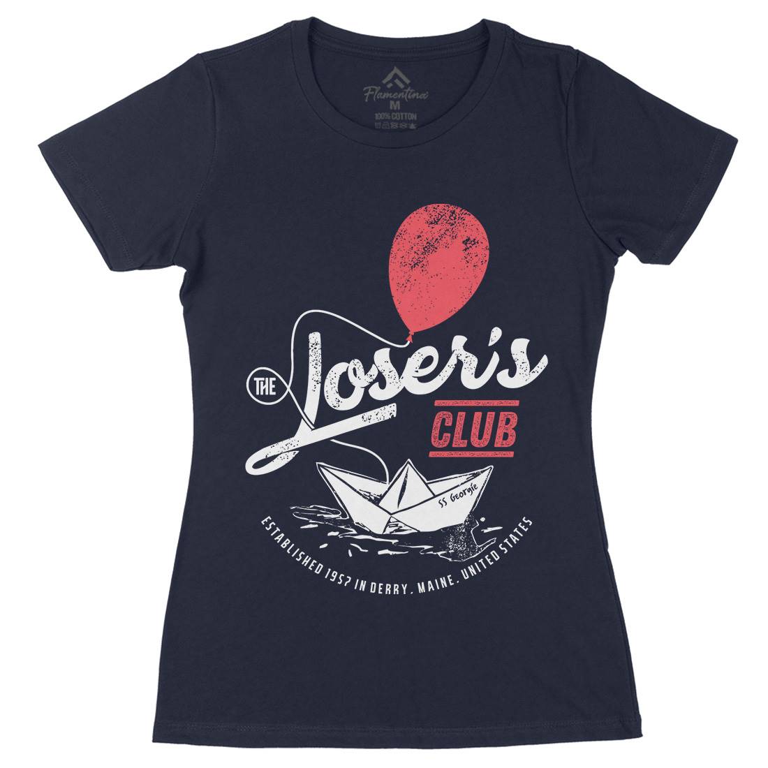 Losers Club Womens Organic Crew Neck T-Shirt Horror D125