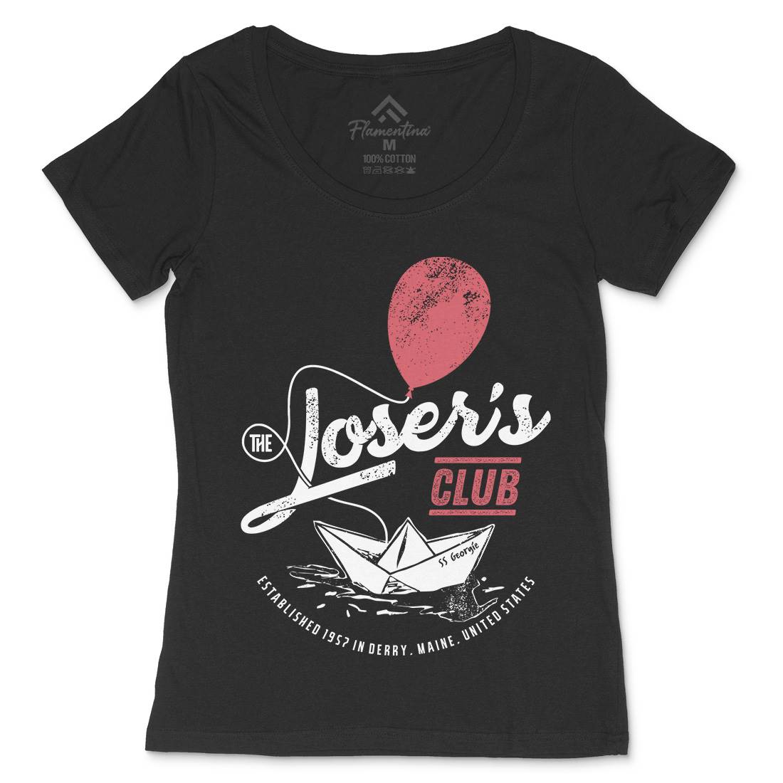 Losers Club Womens Scoop Neck T-Shirt Horror D125