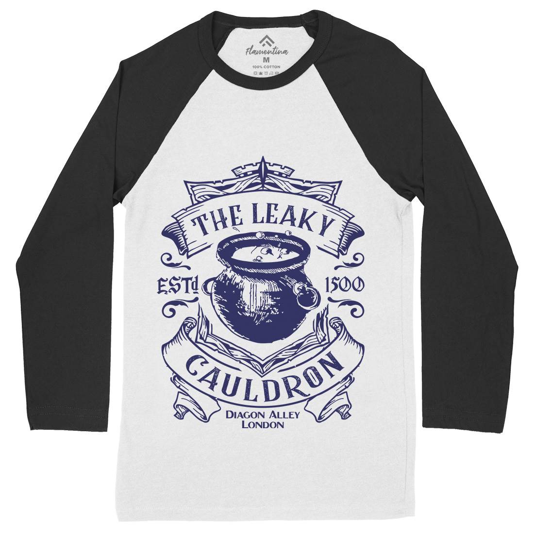 Leaky Cauldron Mens Long Sleeve Baseball T-Shirt Space D128