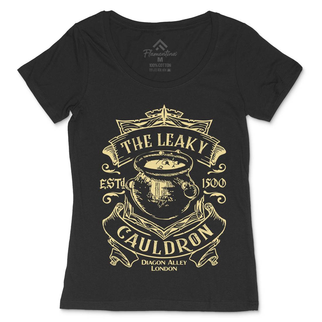 Leaky Cauldron Womens Scoop Neck T-Shirt Space D128