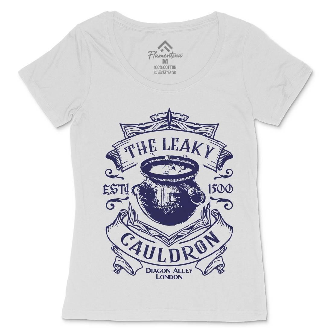 Leaky Cauldron Womens Scoop Neck T-Shirt Space D128