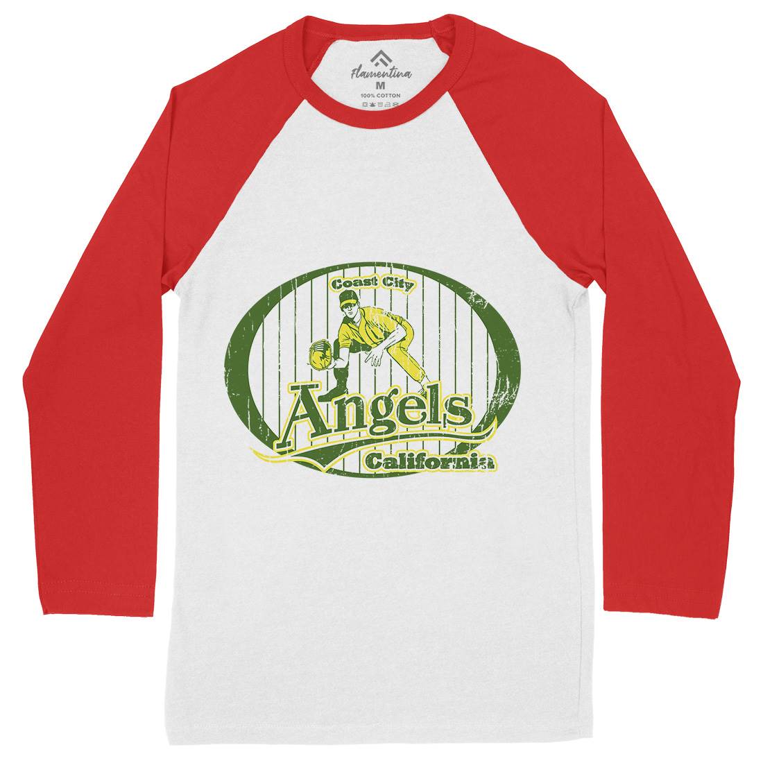 Coast City Angels Mens Long Sleeve Baseball T-Shirt Sport D129