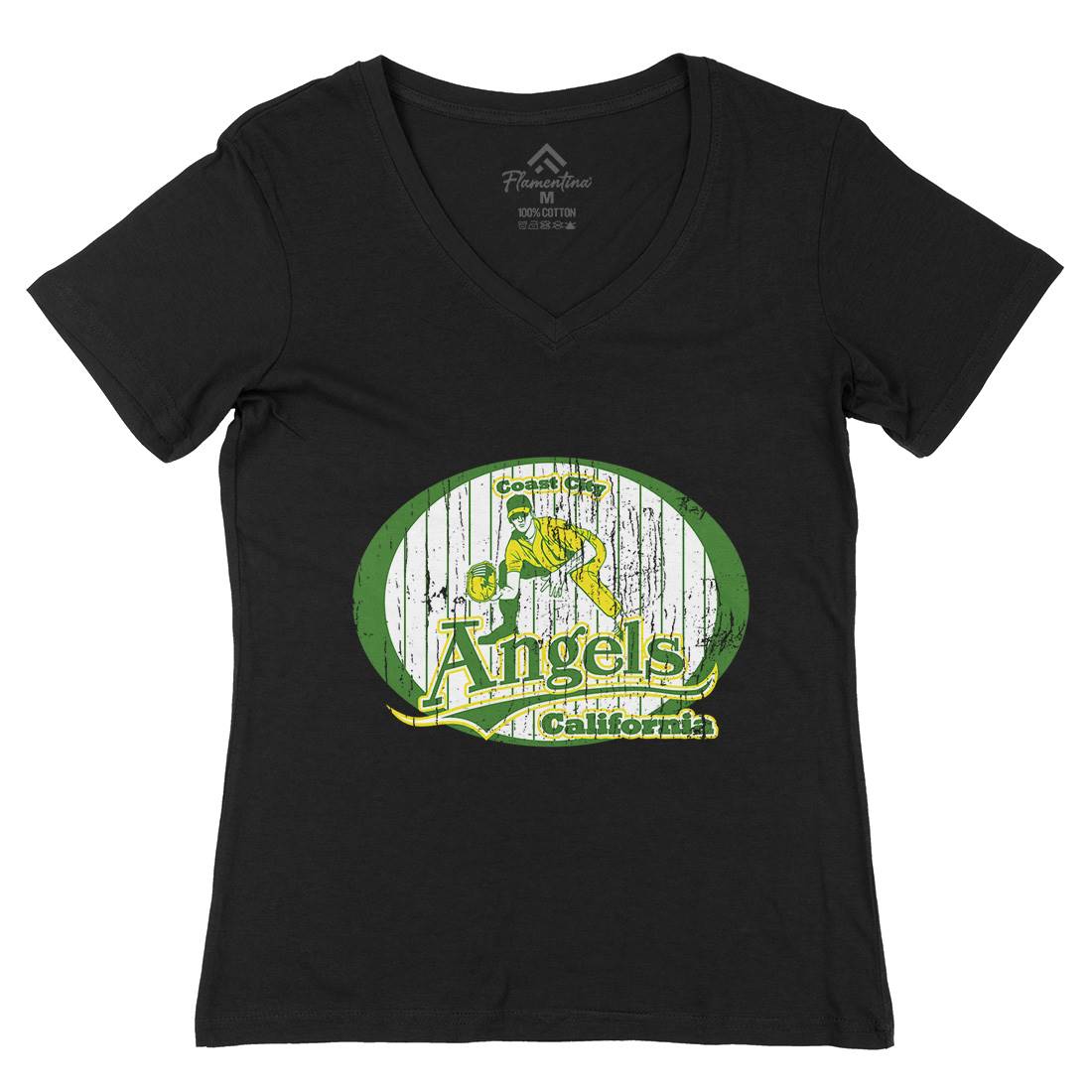 Coast City Angels Womens Organic V-Neck T-Shirt Sport D129