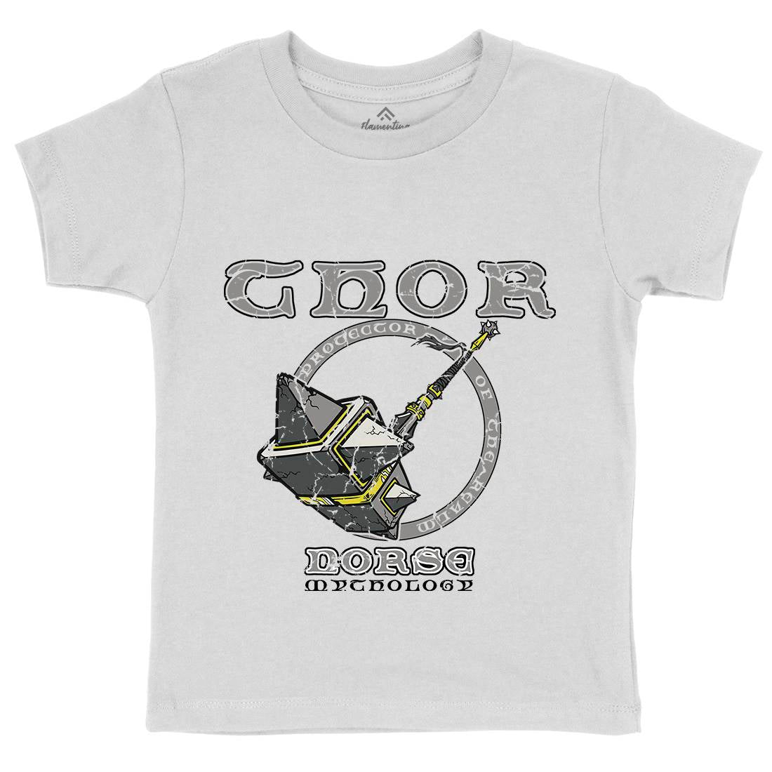 Thors Hammer Kids Crew Neck T-Shirt Religion D130