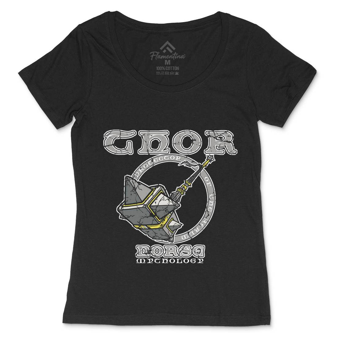 Thors Hammer Womens Scoop Neck T-Shirt Religion D130
