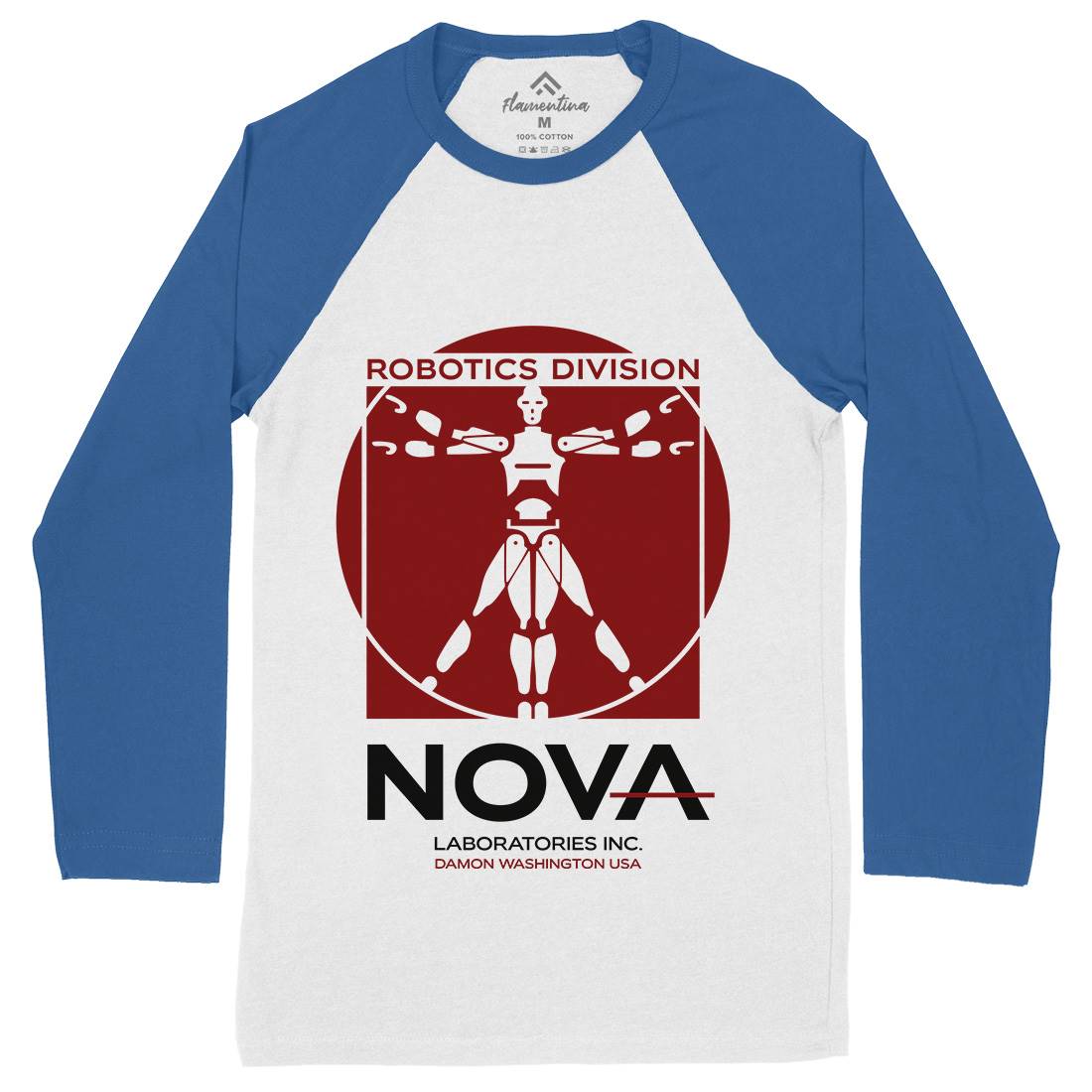 Nova Laboratories Inc Mens Long Sleeve Baseball T-Shirt Space D131