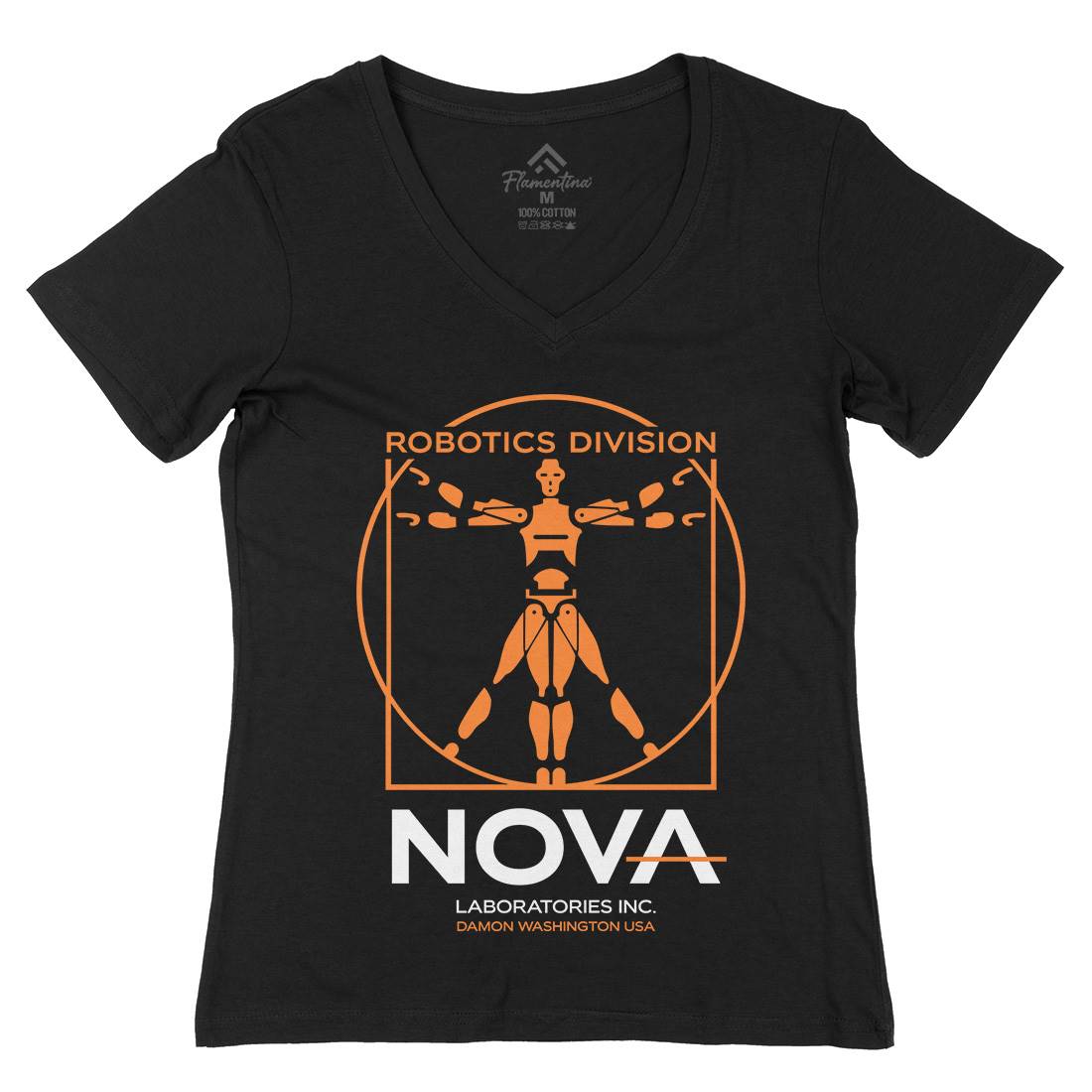 Nova Laboratories Inc Womens Organic V-Neck T-Shirt Space D131