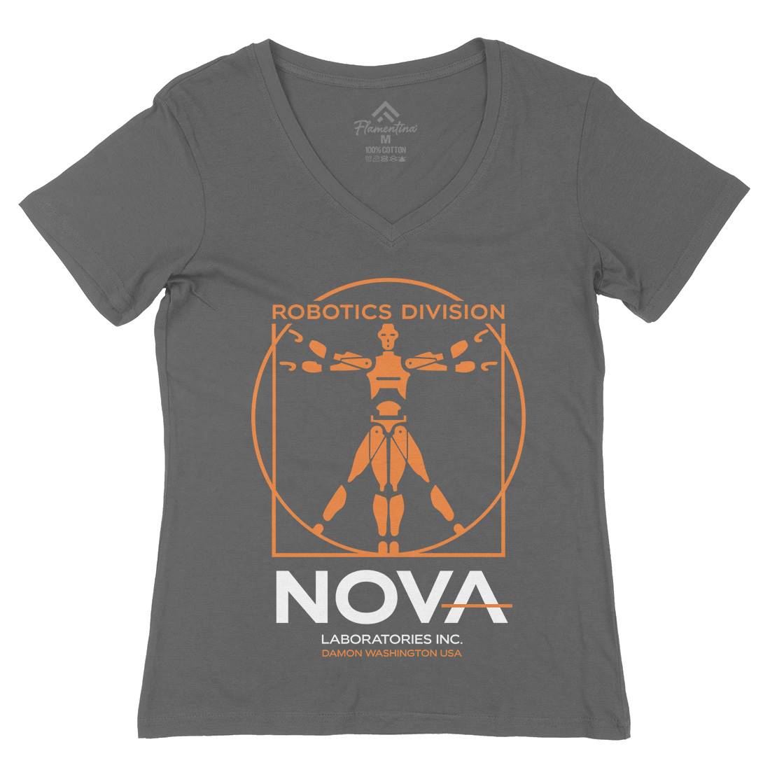Nova Laboratories Inc Womens Organic V-Neck T-Shirt Space D131