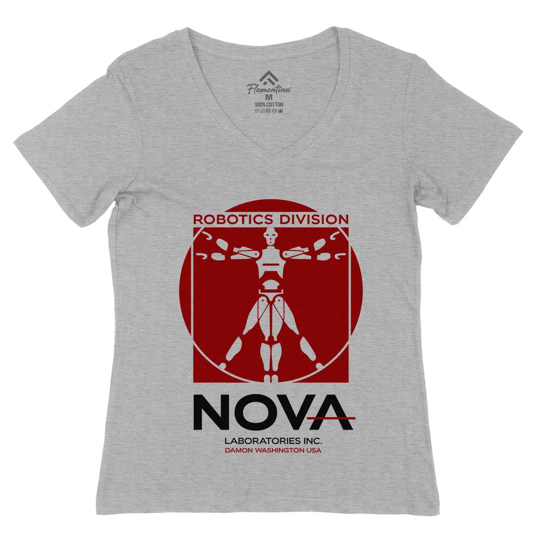 Nova Laboratories Inc Womens Organic V-Neck T-Shirt Space D131