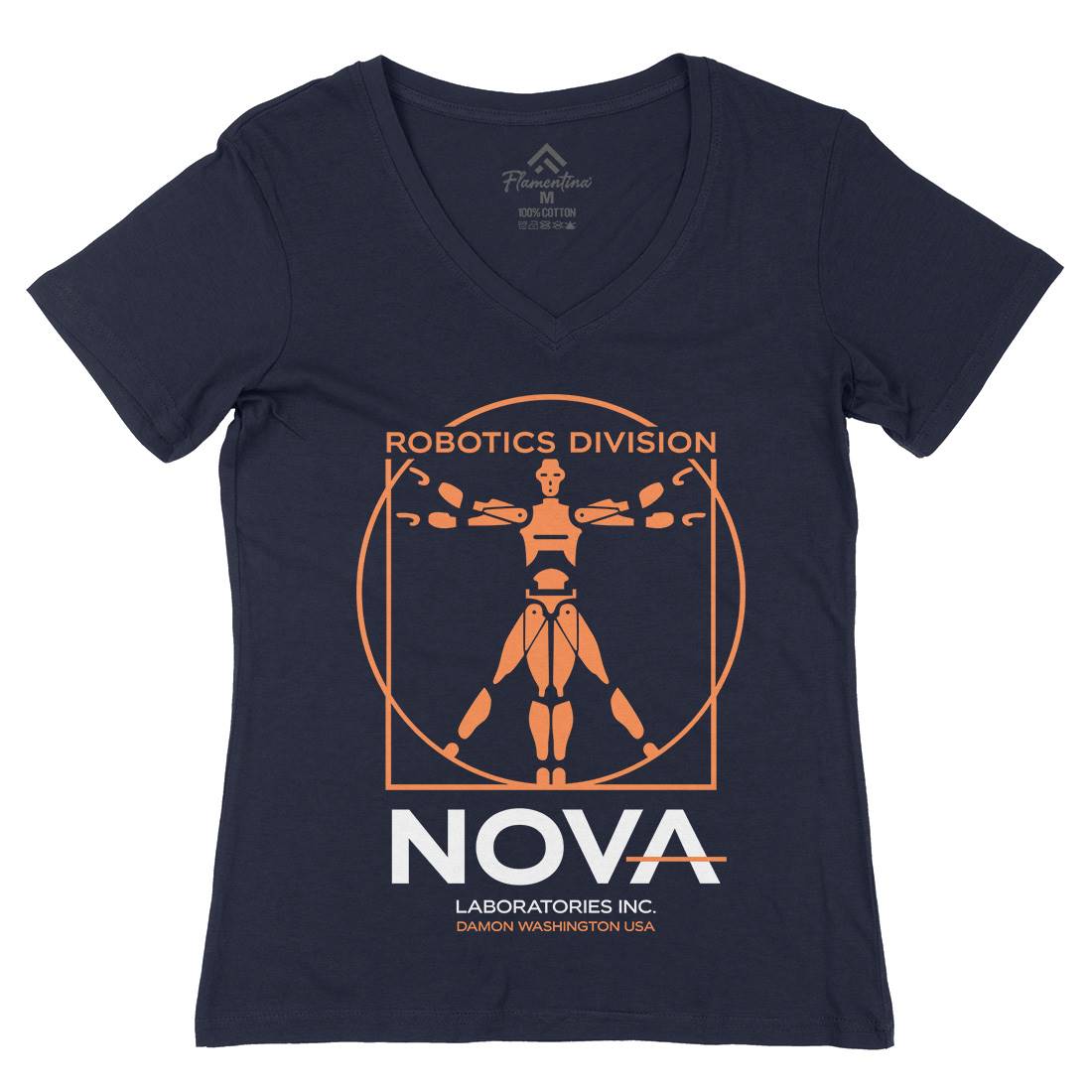 Nova Laboratories Inc Womens Organic V-Neck T-Shirt Space D131