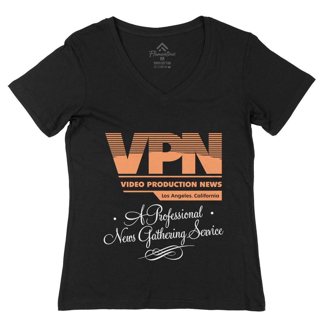 Video Production News Vpn Womens Organic V-Neck T-Shirt Horror D132