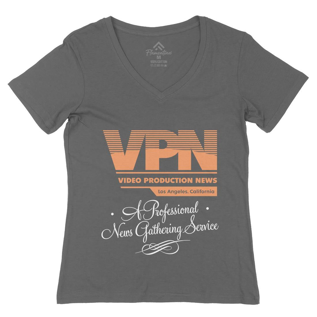 Video Production News Vpn Womens Organic V-Neck T-Shirt Horror D132