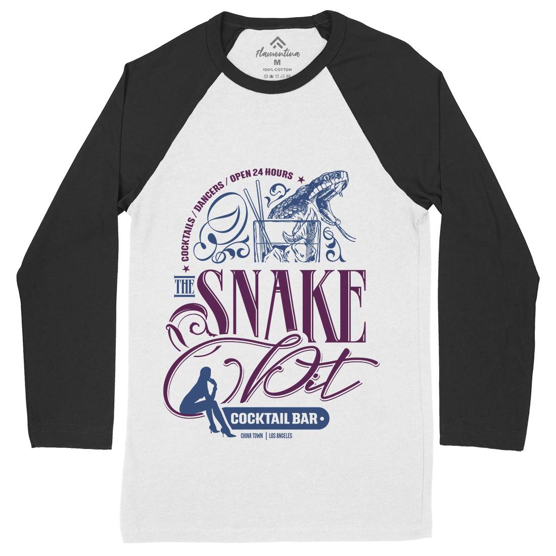 Snake Pit Mens Long Sleeve Baseball T-Shirt Space D133