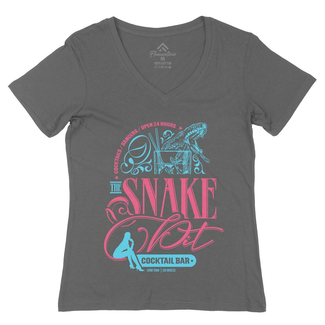 Snake Pit Womens Organic V-Neck T-Shirt Space D133