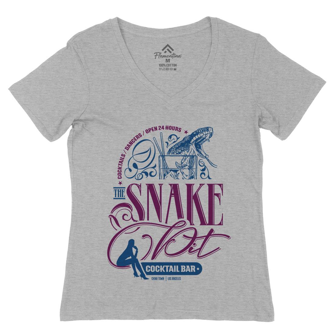 Snake Pit Womens Organic V-Neck T-Shirt Space D133