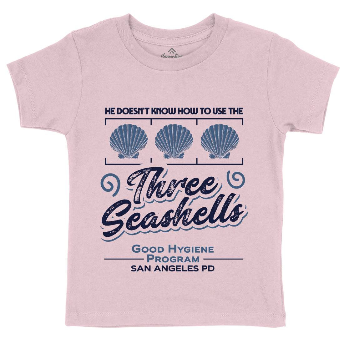 Three Seashells Kids Crew Neck T-Shirt Space D134