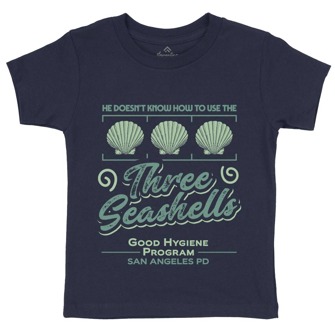 Three Seashells Kids Crew Neck T-Shirt Space D134