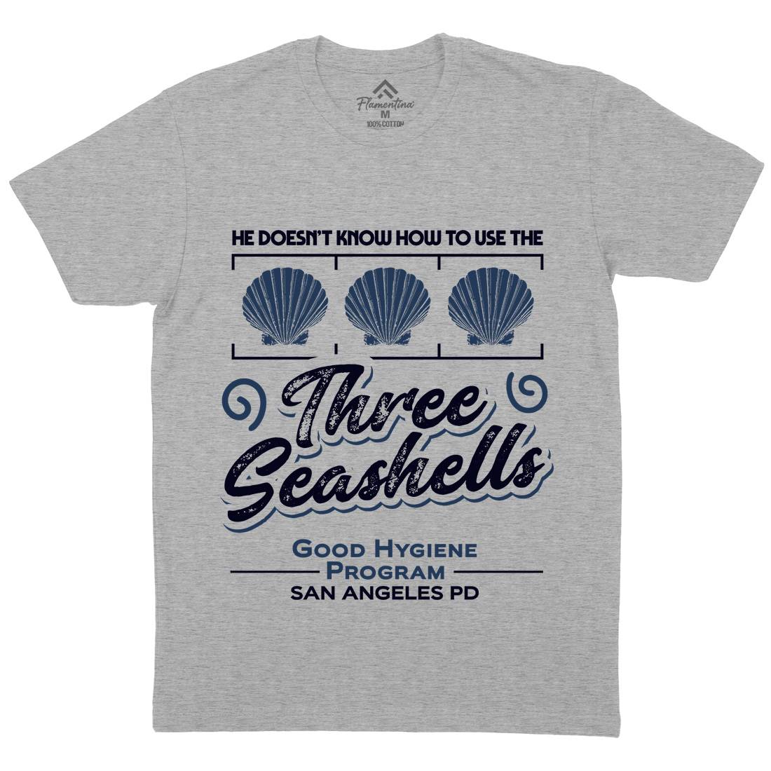 Three Seashells Mens Crew Neck T-Shirt Space D134