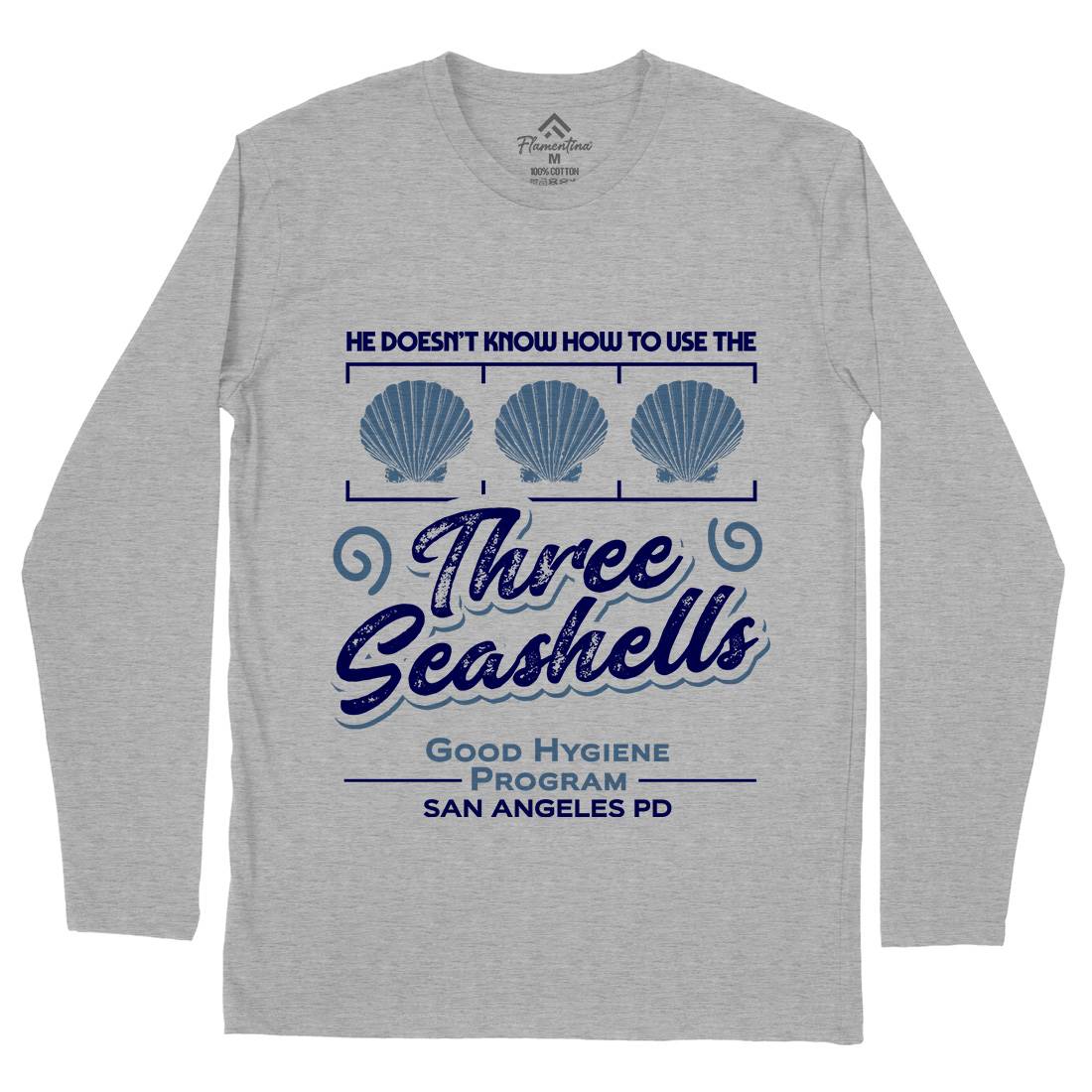 Three Seashells Mens Long Sleeve T-Shirt Space D134
