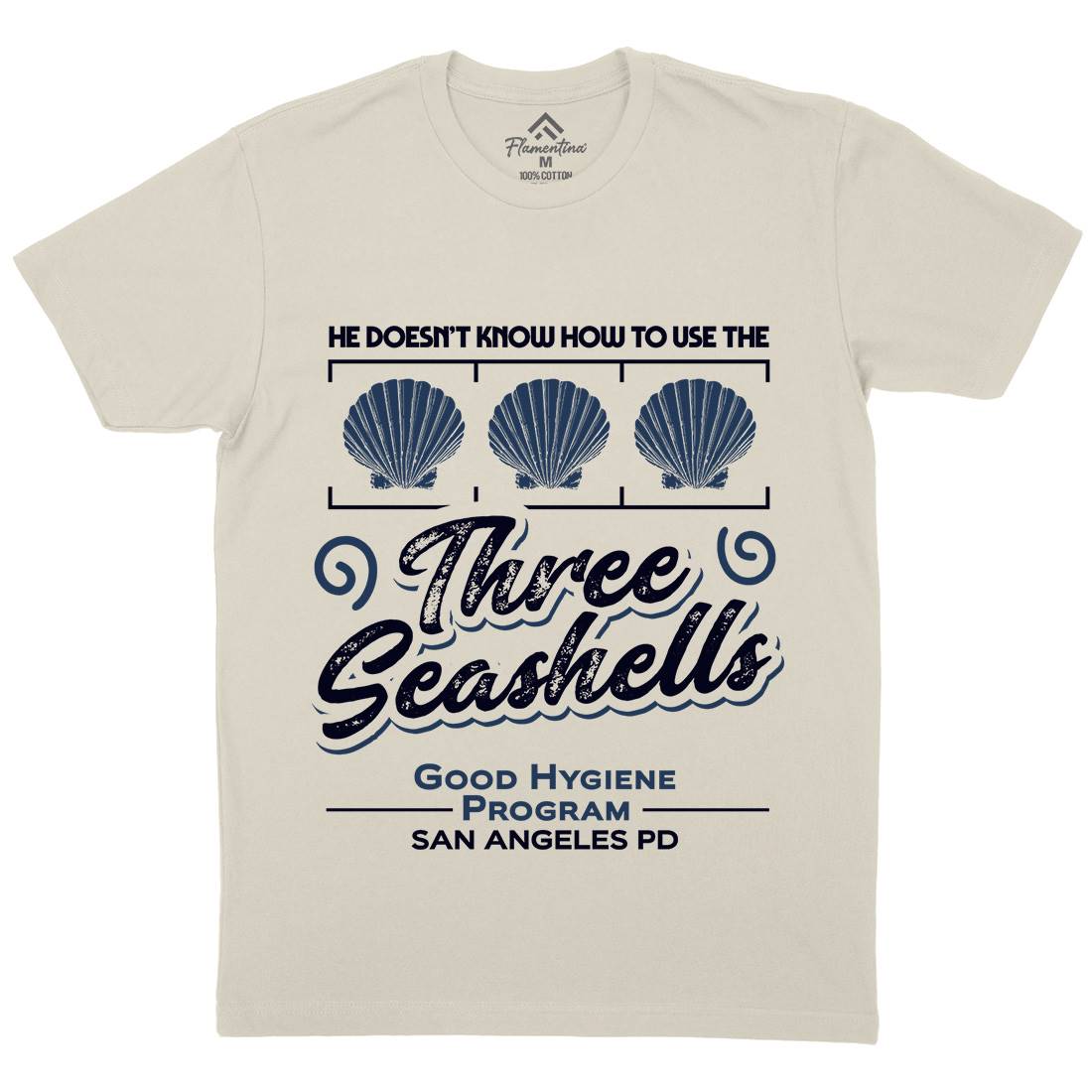 Three Seashells Mens Organic Crew Neck T-Shirt Space D134