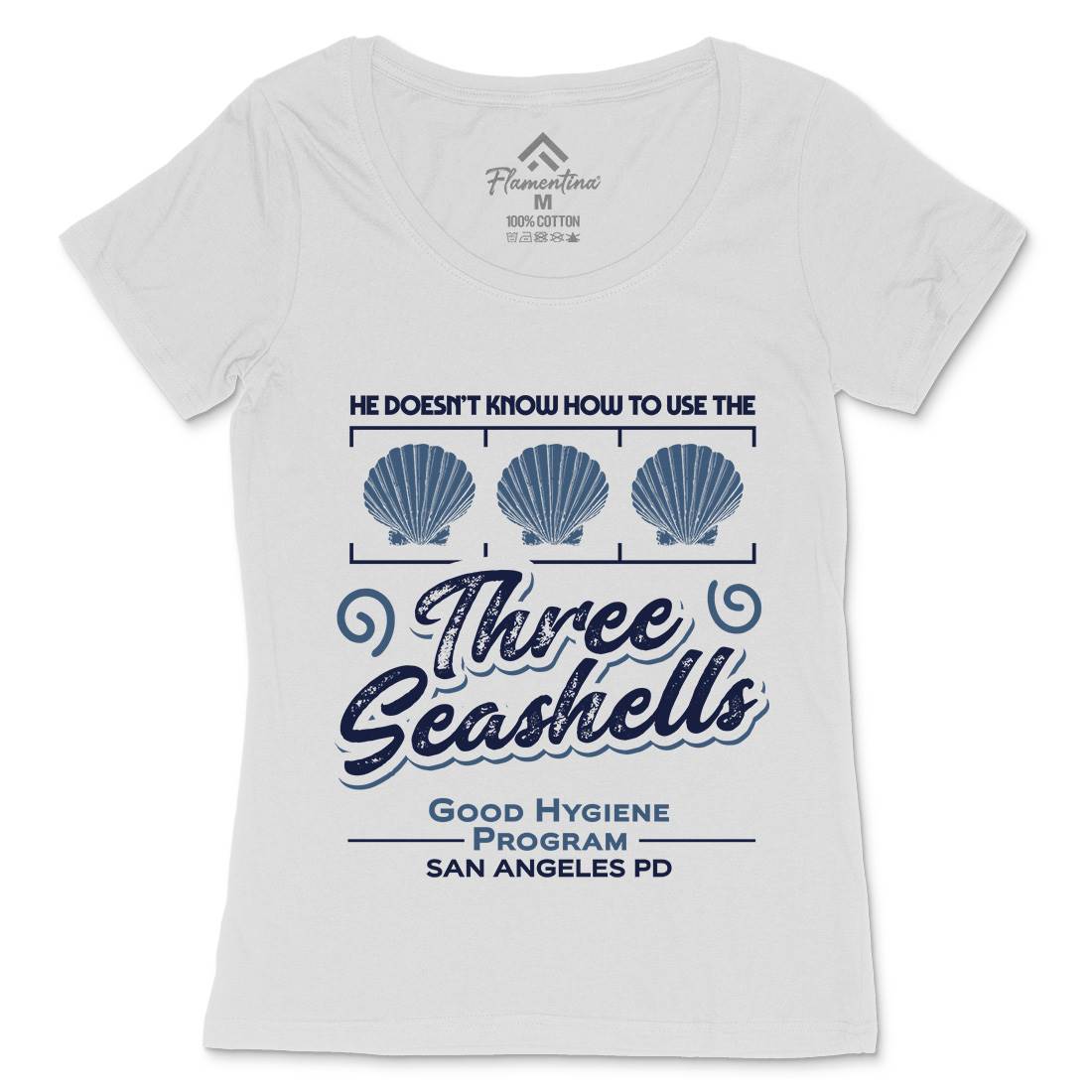 Three Seashells Womens Scoop Neck T-Shirt Space D134