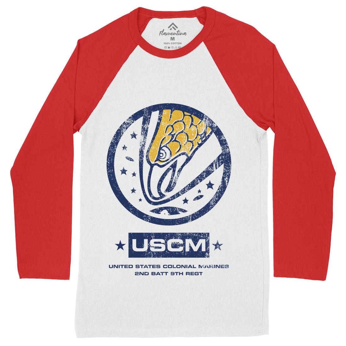 Uscm Mens Long Sleeve Baseball T-Shirt Space D135