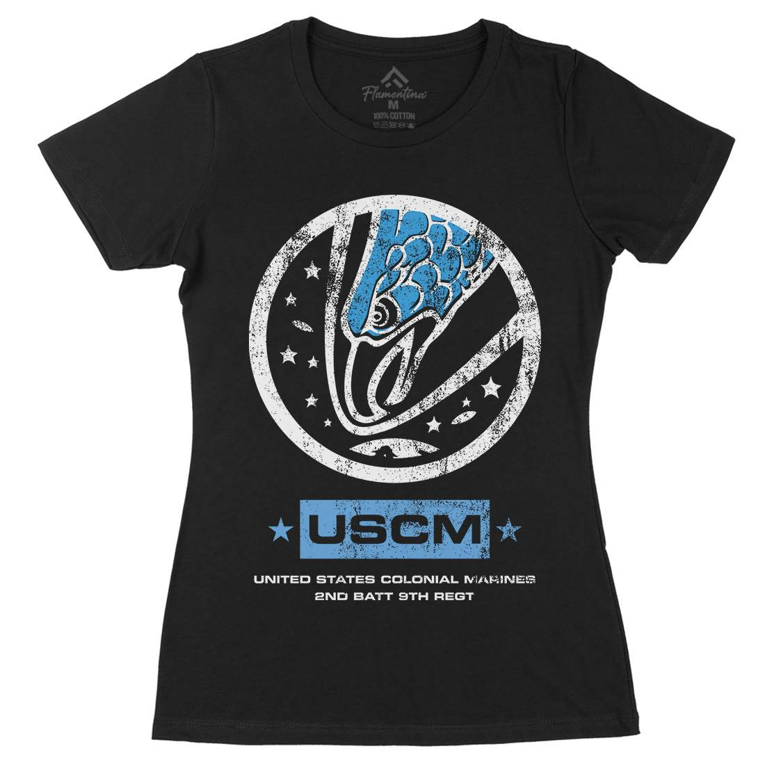 Uscm Womens Organic Crew Neck T-Shirt Space D135