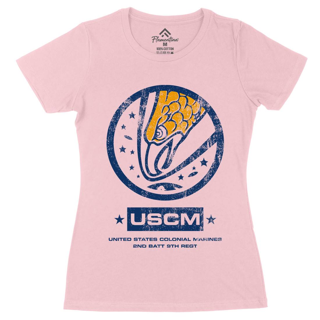 Uscm Womens Organic Crew Neck T-Shirt Space D135