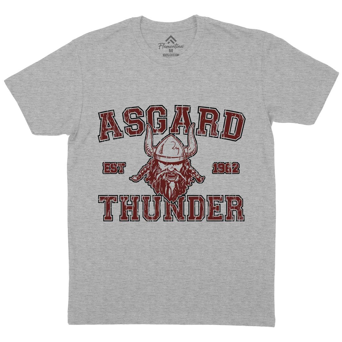 Asgard Thunder Mens Organic Crew Neck T-Shirt Sport D136
