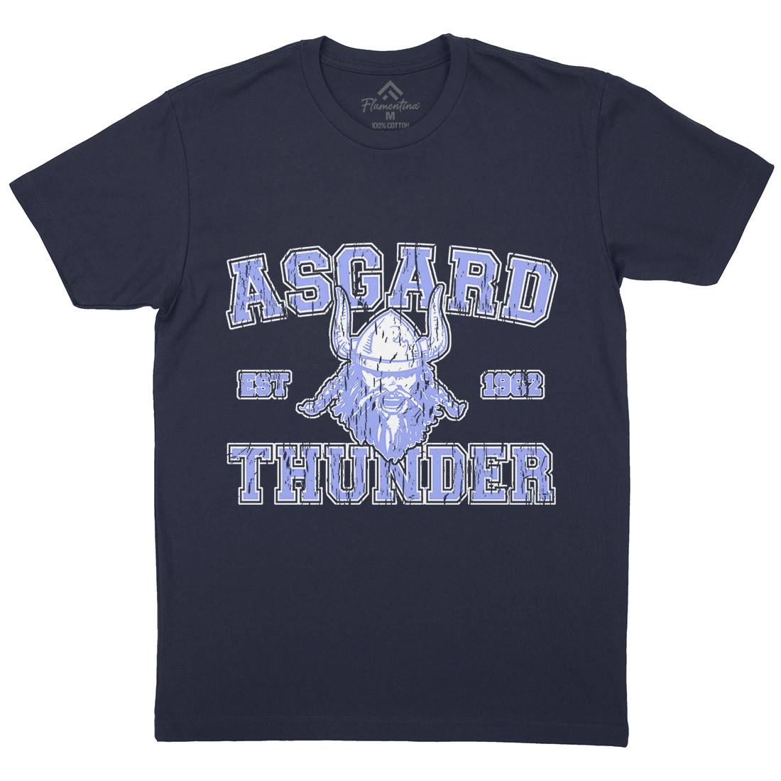 Asgard Thunder Mens Organic Crew Neck T-Shirt Sport D136