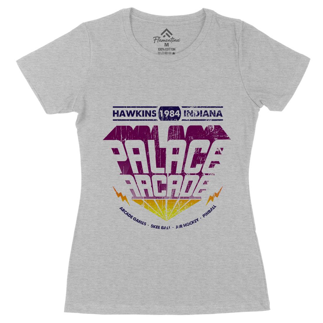 Palace Arcade Womens Organic Crew Neck T-Shirt Horror D138