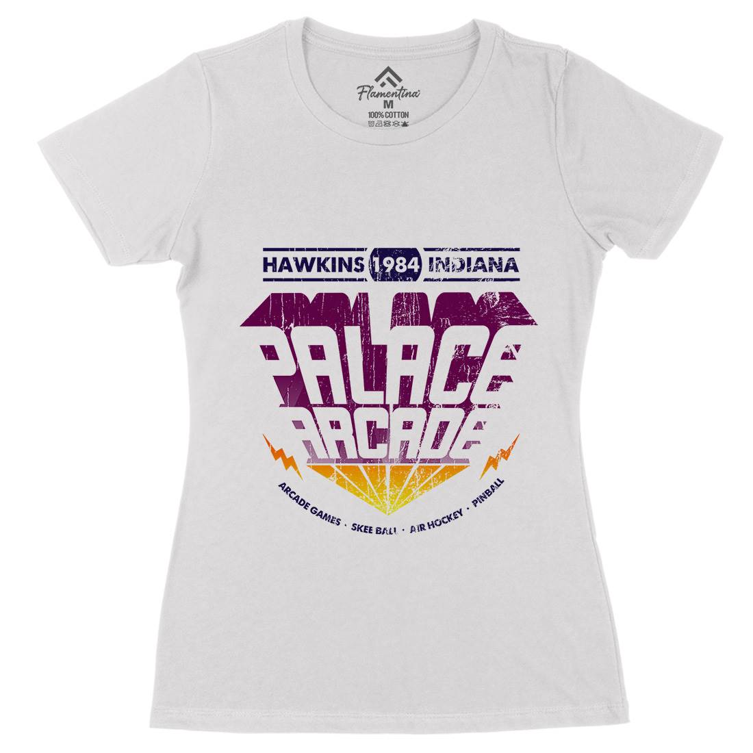 Palace Arcade Womens Organic Crew Neck T-Shirt Horror D138