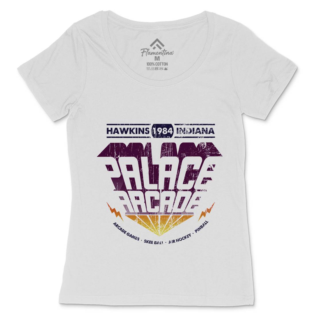 Palace Arcade Womens Scoop Neck T-Shirt Horror D138