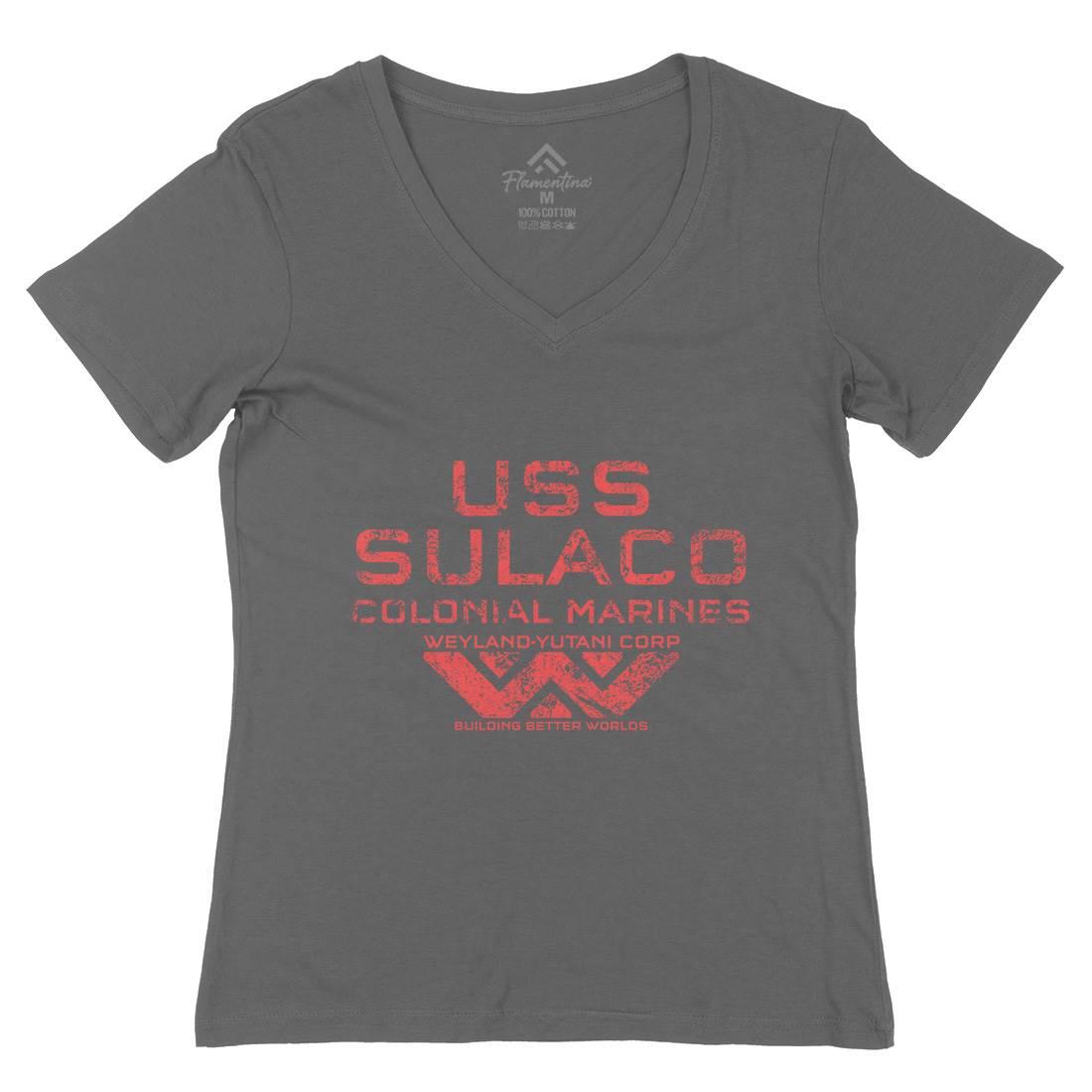 Uss Sulaco Womens Organic V-Neck T-Shirt Space D139