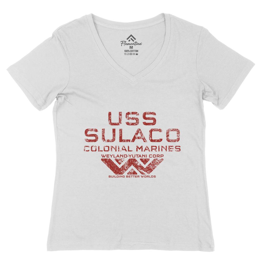 Uss Sulaco Womens Organic V-Neck T-Shirt Space D139