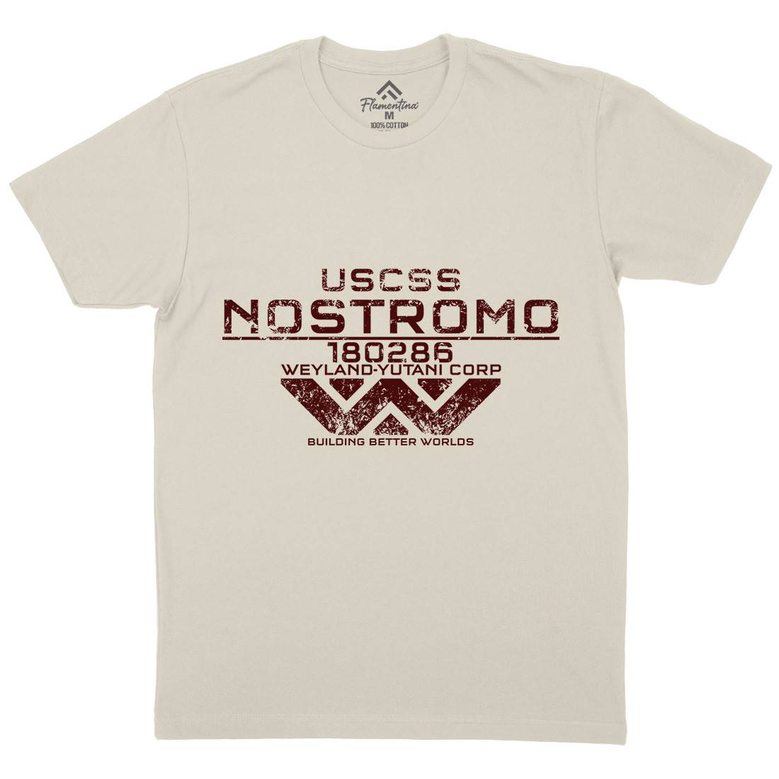 Uscss Nostromo Mens Organic Crew Neck T-Shirt Space D140