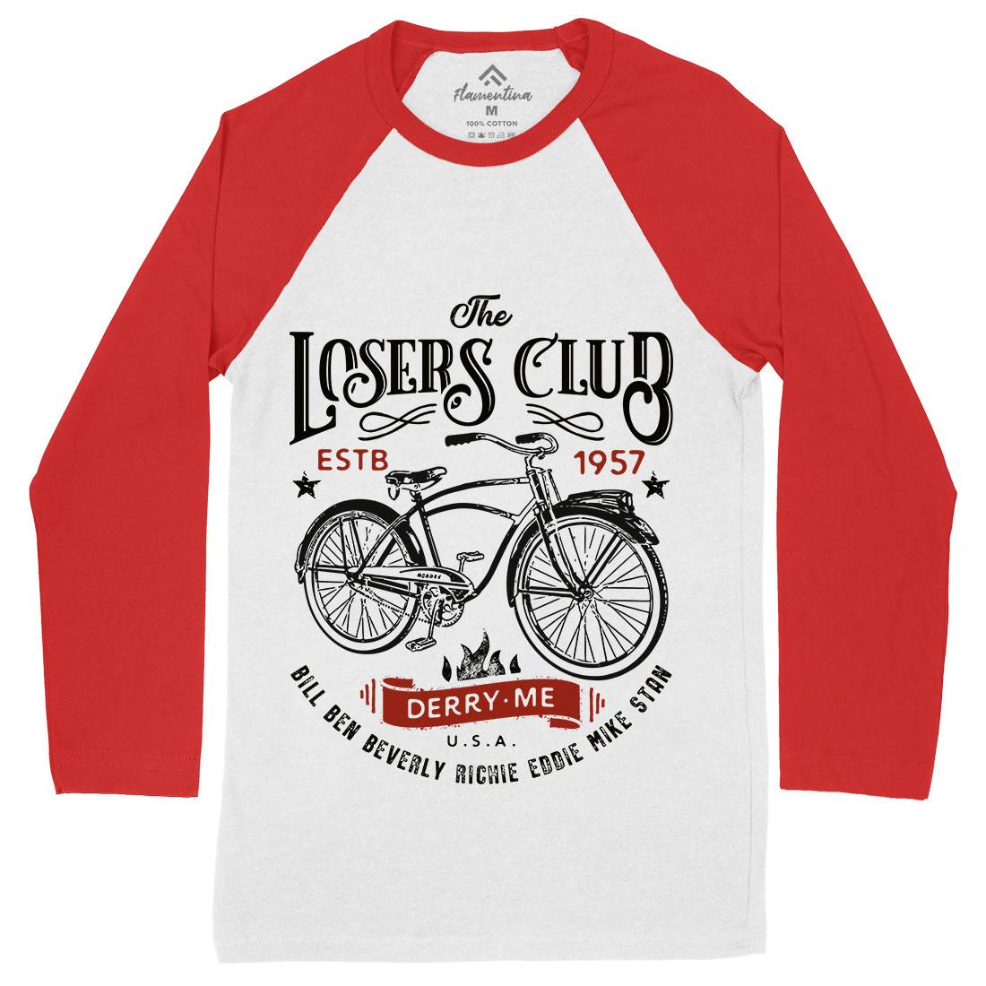 Losers Club Mens Long Sleeve Baseball T-Shirt Horror D143