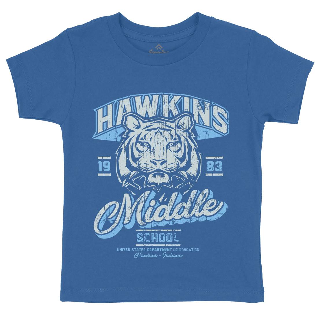 Hawkins School Kids Crew Neck T-Shirt Horror D144
