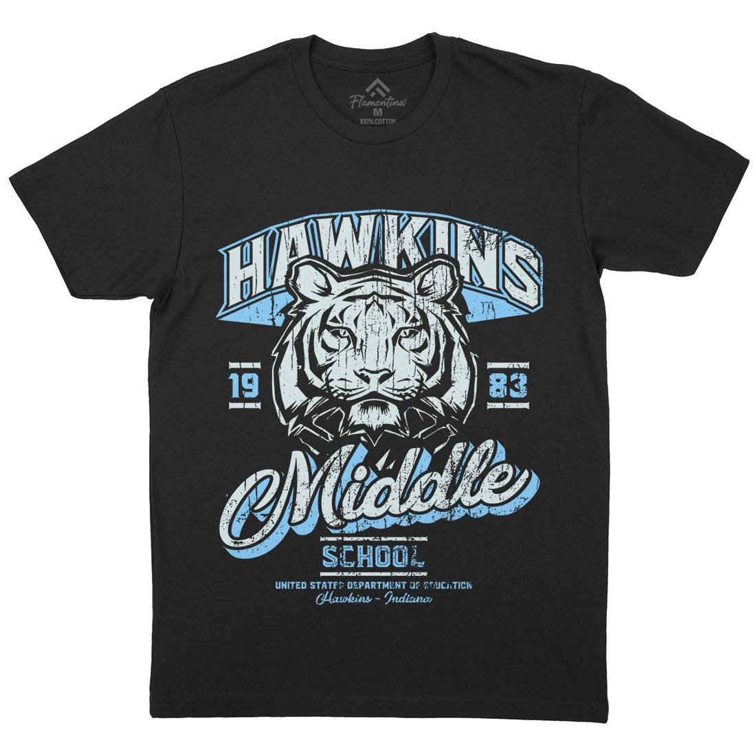 Hawkins School Mens Crew Neck T-Shirt Horror D144