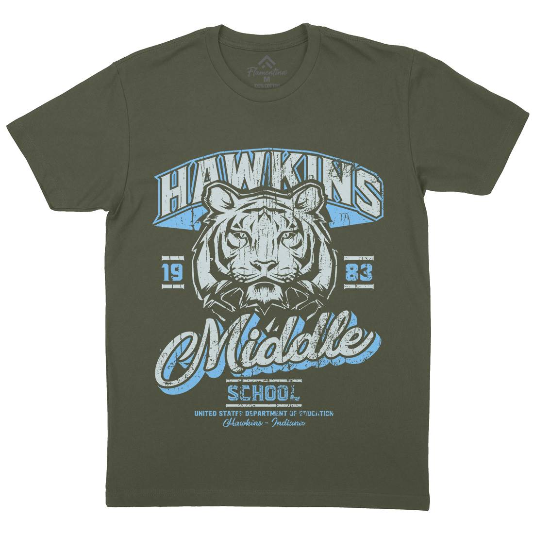 Hawkins School Mens Crew Neck T-Shirt Horror D144