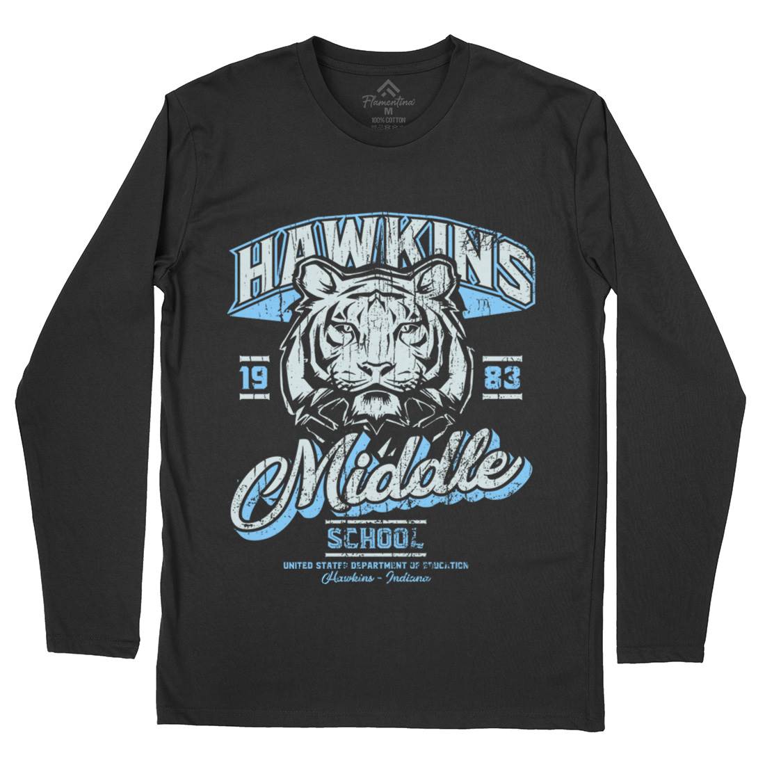 Hawkins School Mens Long Sleeve T-Shirt Horror D144
